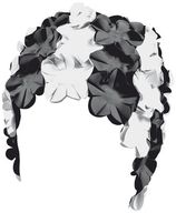 Dames bloemen badmuts | rubber | zwart/wit