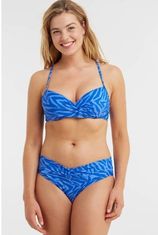 Bikinibroekje met zebraprint blauw