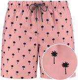 Zwemshort scratched palm roze