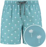 Jongens zwemshort scratched palm blauw