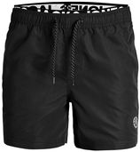 Jongens zwemshort fiji double waistband zwart