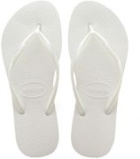 Dames teenslippers slim wit