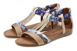 Sandalen Sandalette, zomerschoen met versiering en kleine sleehak VEGAN