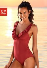 Badpak met elegante ruche en modellerend effect