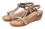 Sandalen met sierstenen, glitter, elastische banden, sandaal, zomerschoen