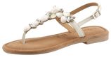 Sandalen zomerschoen, teen-scheider, blokhak, met decoratieve steentjes