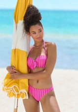 Beugelbikini in bandeaumodel met sierstrik aan de top