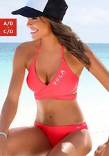 Triangelbikini met top in wikkel-look