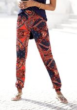 Strandbroek met paisley print en zakken, lichtgewicht jersey broek, elastisch