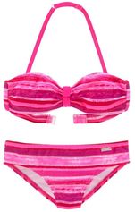 Bandeaubikini May Kids met opvallende streepprint