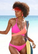 Triangelbikini gewikkeld in tweekleurig design