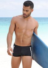 Zwemboxer met modieuze contrasterende paspels