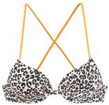 Push-upbikinitop Kitty met contrastkleurige bandjes