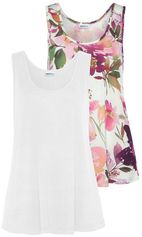 Tanktop met bloemenprint, losse zomertops van jersey (Set van 2)