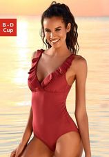 Badpak met elegante ruche en modellerend effect