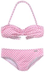 Bandeaubikini Karo Kids met unikleurige details
