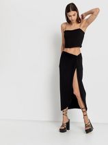 Top met spaghettibandjes en midi rok (set, 2-delig, En midi rok)