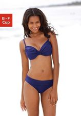Beugelbikini met plooien bij de cups