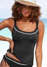 Tankinitop met beugels Lorena met contrastkleurige piping en modellerend effect