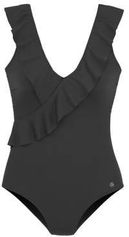 Badpak met ruches zwart