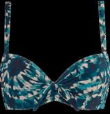 Lotus push up bikini top | wired padded blue and green dye