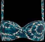 Lotus plunge balconette bikini top | wired padded blue and green dye