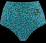 Oceana high waist bikini slip | lagoon blue and green