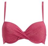 Voorgevormde beugel bikinitop met lurex roze