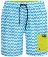 Zwemshort turquoise/wit