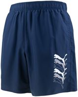 Zwemshort double logo blauw