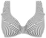 Niet-voorgevormde beugel bikinitop met ruches Jewel Cove zwart/wit