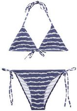 Gesmockte triangel bikini blauw/wit