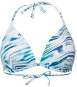 Women Beach voorgevormde triangel bikinitop turquoise/wit