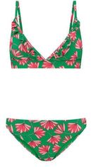 Voorgevormde triangel bikini Beau groen/roze