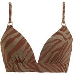 Voorgevormde beugel bikinitop met lurex bruin/goud