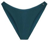 High leg bikinibroekje met ribstructuur petrol