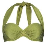 TC WOW voorgevormde beugel bikinitop met ribstructuur groen