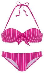 Beugelbikini in bandeaumodel met sierstrik aan de top