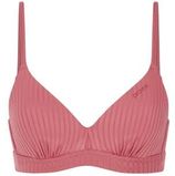 Voorgevormde beugel bikinitop MIXVAMP met ribstructuur roze