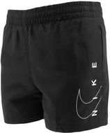 Jongens zwemshort split side logo zwart