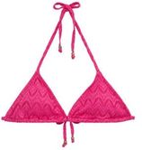 Voorgevormde crochet triangel bikinitop fuchsia