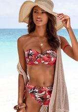 Beugelbikinitop in bandeaumodel AVA in tropisch design