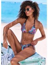 Triangelbikini met contrastkleurige bandjes