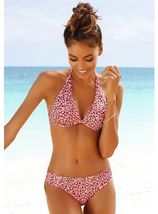 Bikinitop met beugels Mae kleurrijke dierenprint, uitneembare cups, te binden in de nek