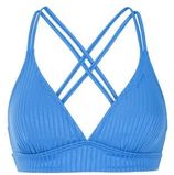 Voorgevormde triangel bikinitop MIXTUNE met ribstructuur blauw