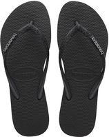 Dames teenslippers slim glitter zwart II