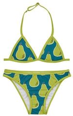 Triangel bikini met fruitprint groen