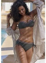 Beugelbikinitop in bandeaumodel Adelin met gedessineerde inzetten