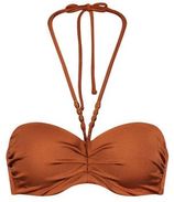 Voorgevormde strapless bandeau bikinitop brons