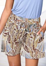 Strandshort met vaste bindgordel, korte broek met alloverprint